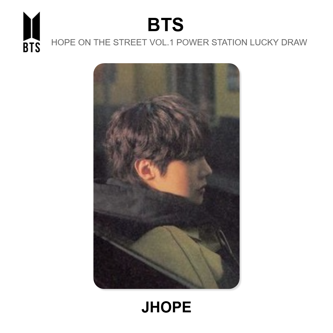 BTS HOPE ON THE STREET VOL.1 POWER STATION LUCKY DRAW photocard oficial