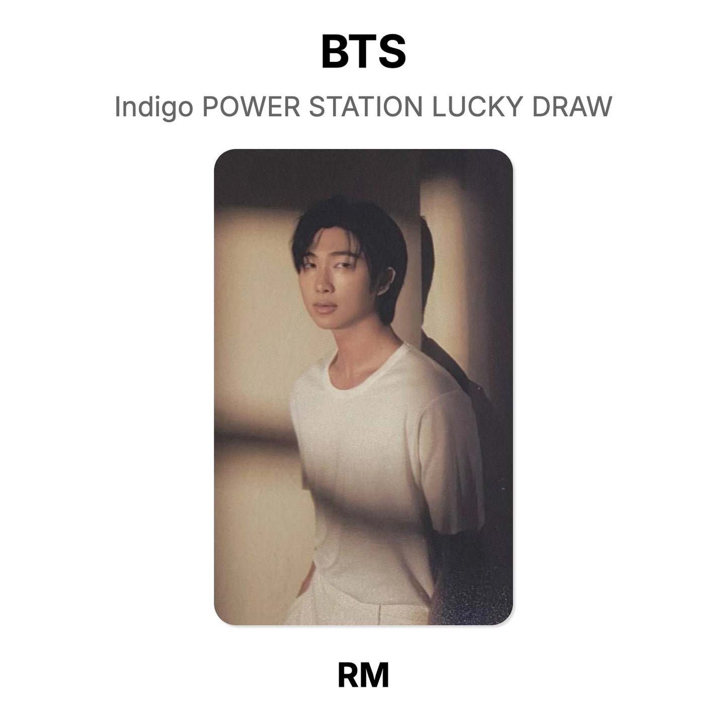BTS Indigo POWER STATION LUCKY DRAW photocard officielle