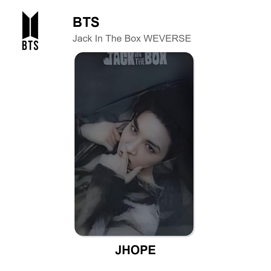 BTS Jack In The Box WEVERSE Offizielle Photocard
