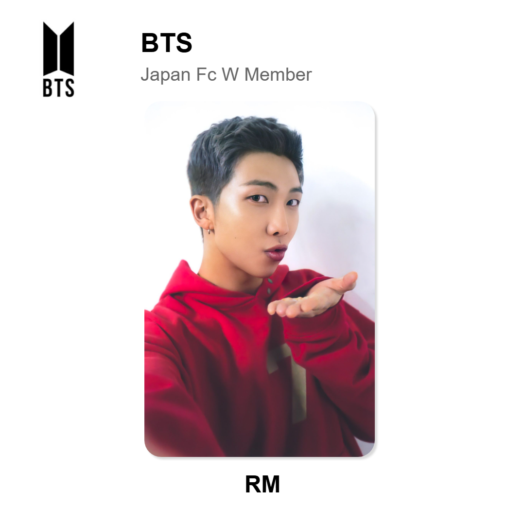 BTS Japan Fc W Member photocard ufficiale