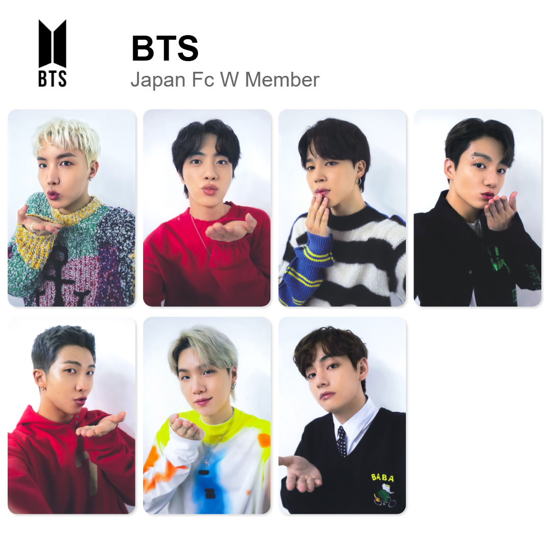 BTS Japan Fc W Member photocard ufficiale