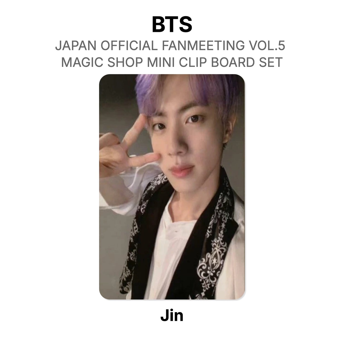 BTS JAPAN OFFICIAL FANMEETING VOL.5 MAGIC SHOP MINI CLIP BOARD SET photocard officielle