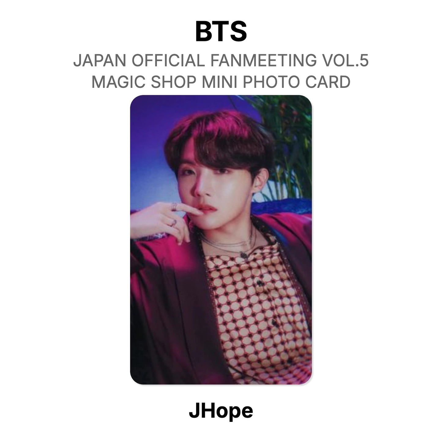 BTS JAPAN OFFICIAL FANMEETING VOL.5 MAGIC SHOP MINI PHOTO CARD Offizielle Photocard