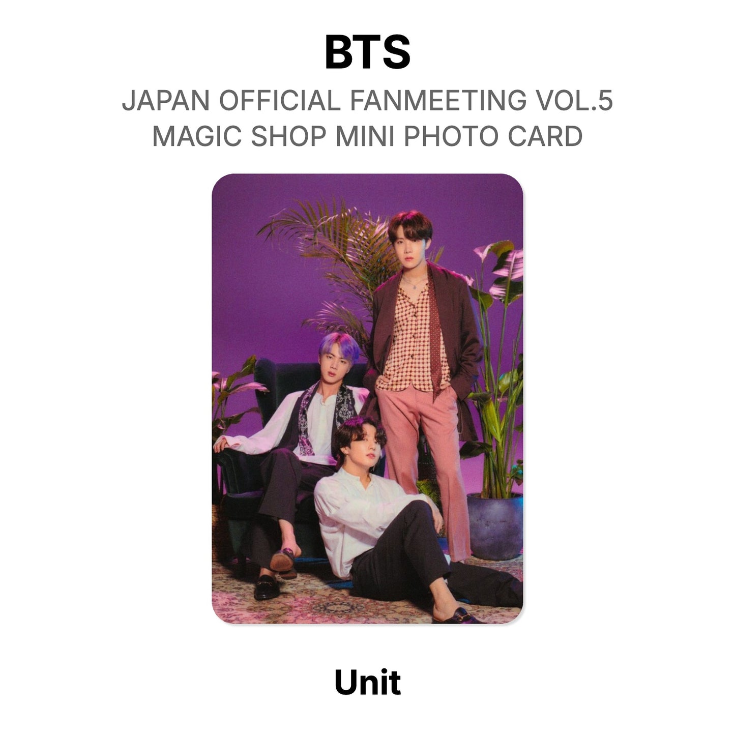 BTS JAPAN OFFICIAL FANMEETING VOL.5 MAGIC SHOP MINI PHOTO CARD Offizielle Photocard