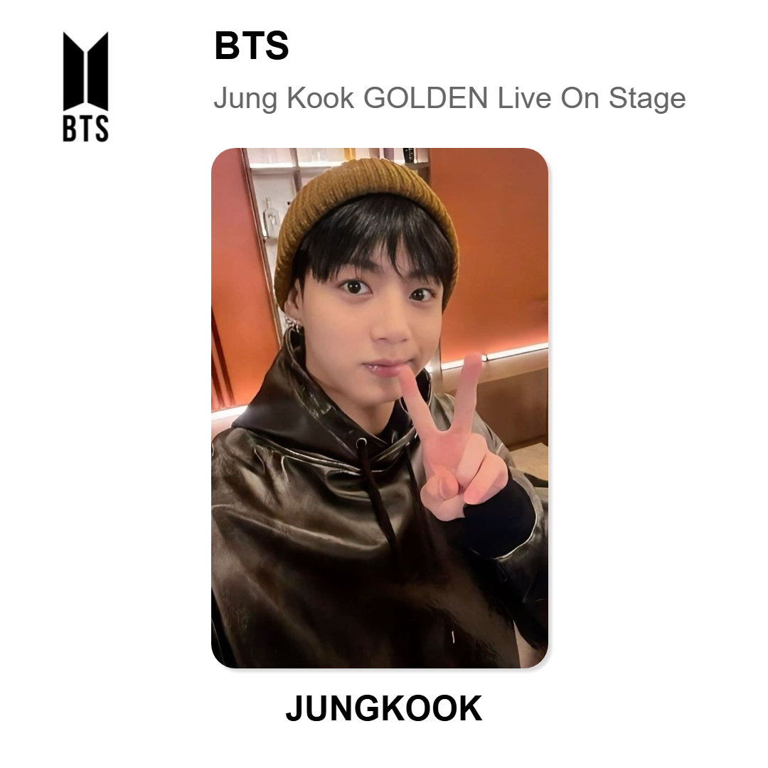 BTS Jung Kook GOLDEN Live On Stage Offizielle Photocard