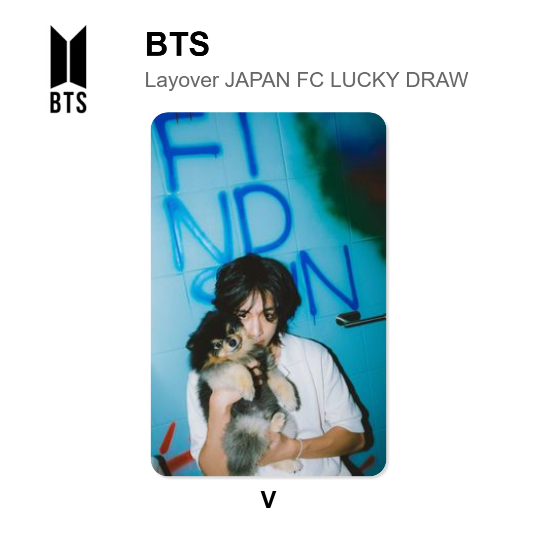 BTS Layover JAPAN FC LUCKY DRAW Official Photocard