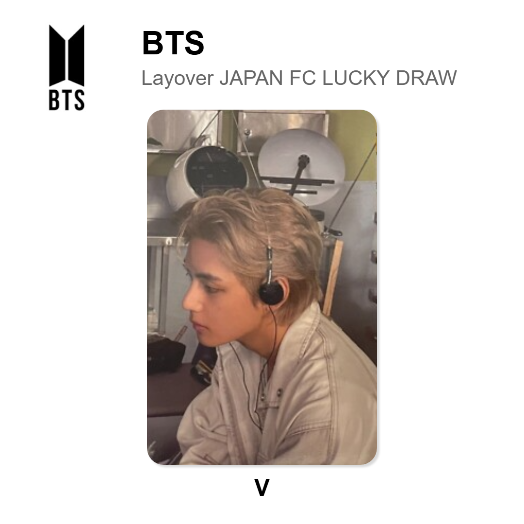 BTS Layover JAPAN FC LUCKY DRAW Official Photocard