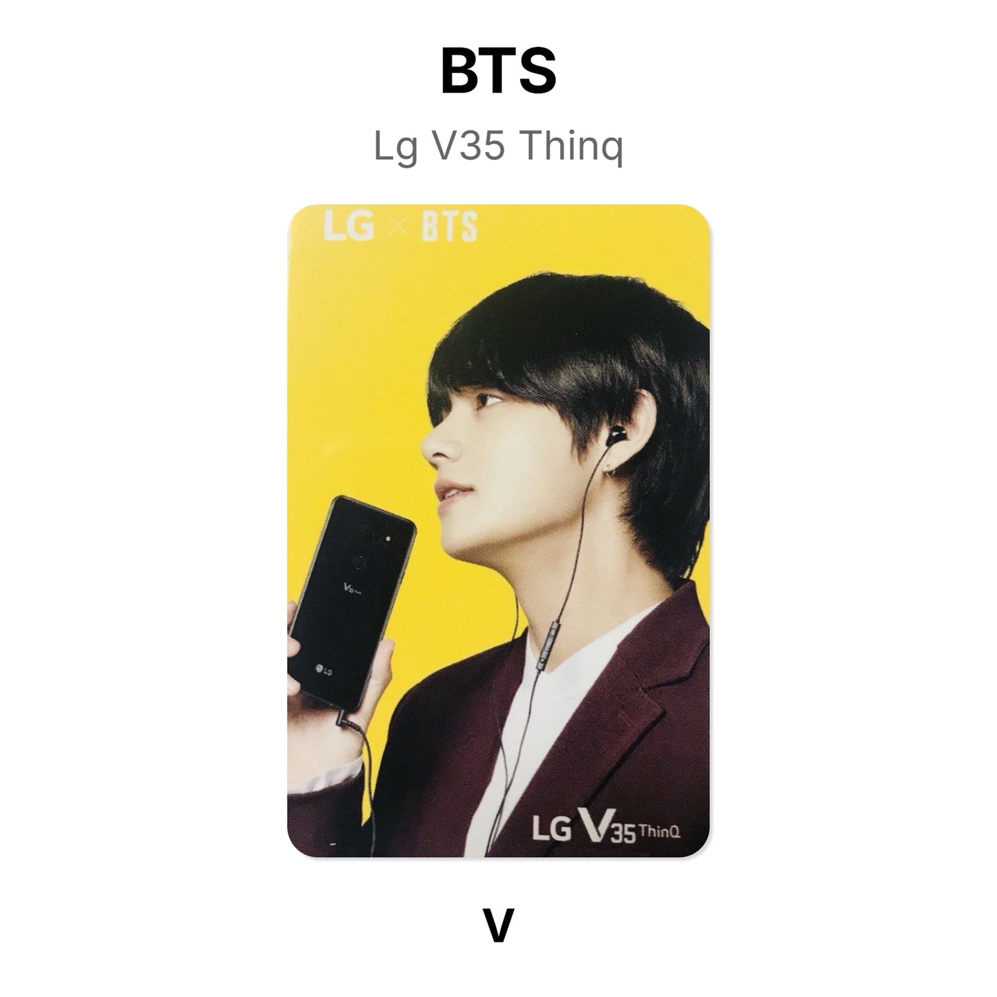 BTS Lg V35 Thinq photocard oficial