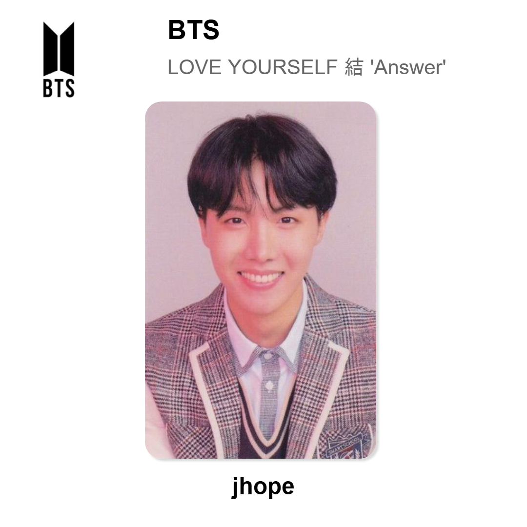 BTS LOVE YOURSELF 結 'Answer' Official Photocard