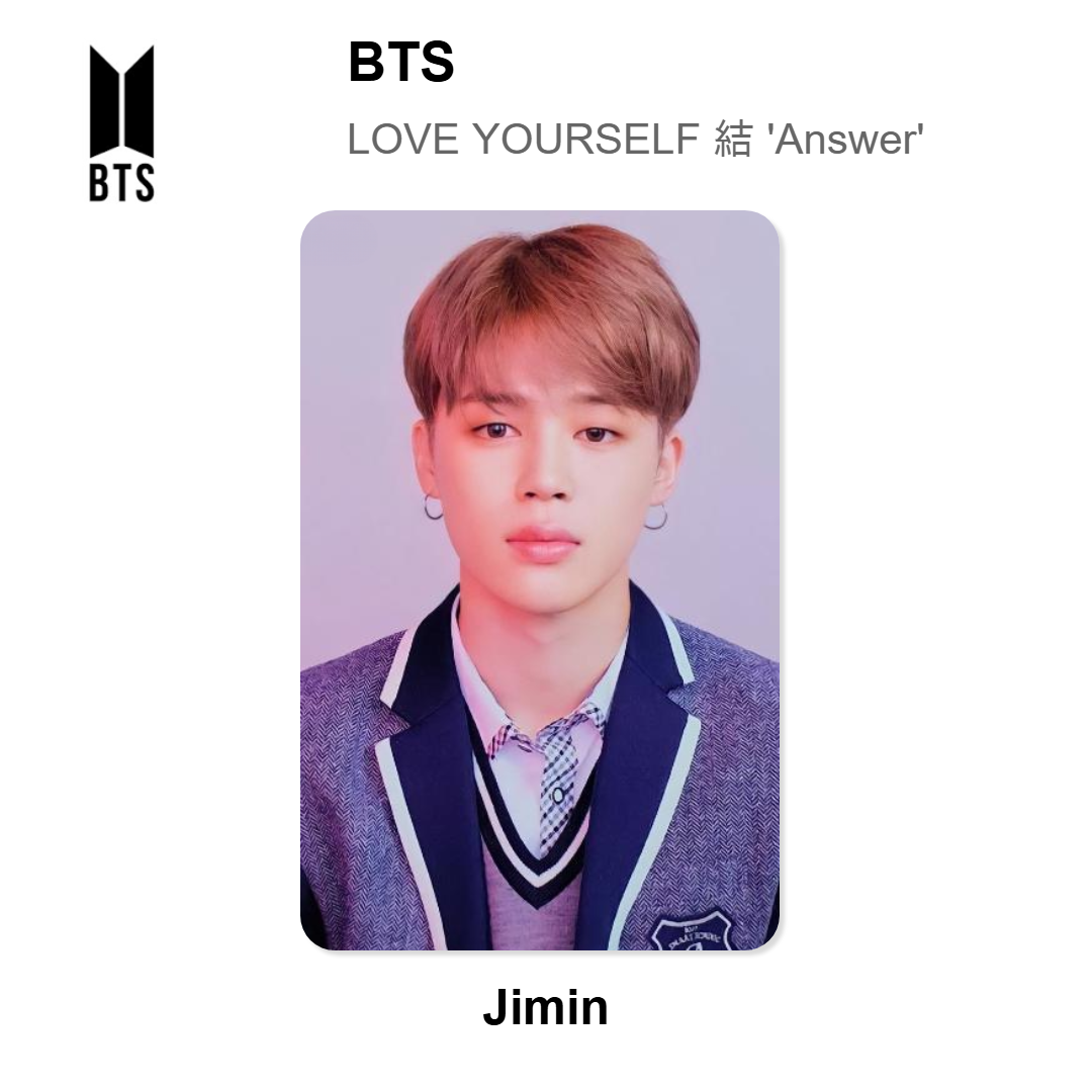 BTS LOVE YOURSELF 結 'Answer' Official Photocard