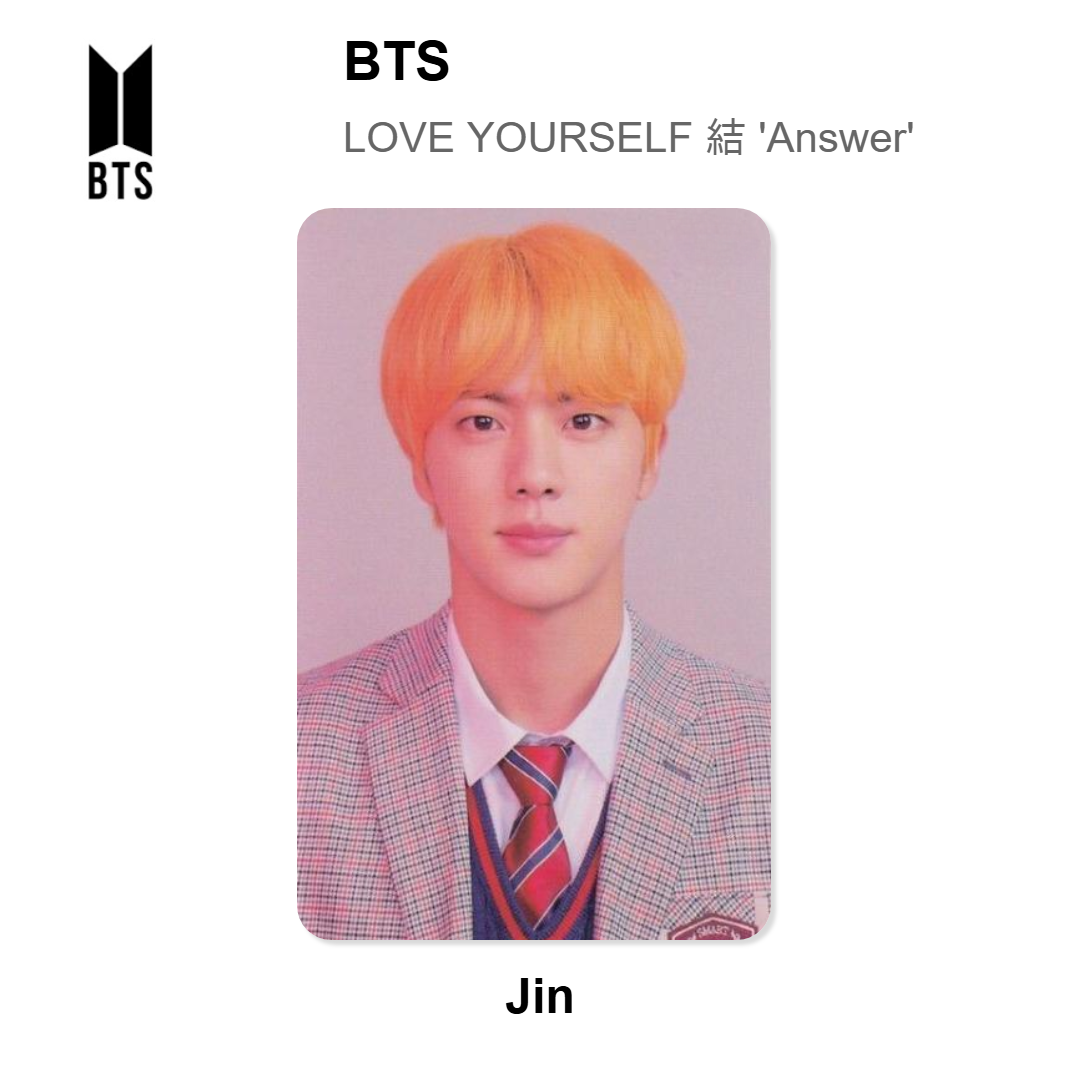 BTS LOVE YOURSELF 結 'Answer' Official Photocard