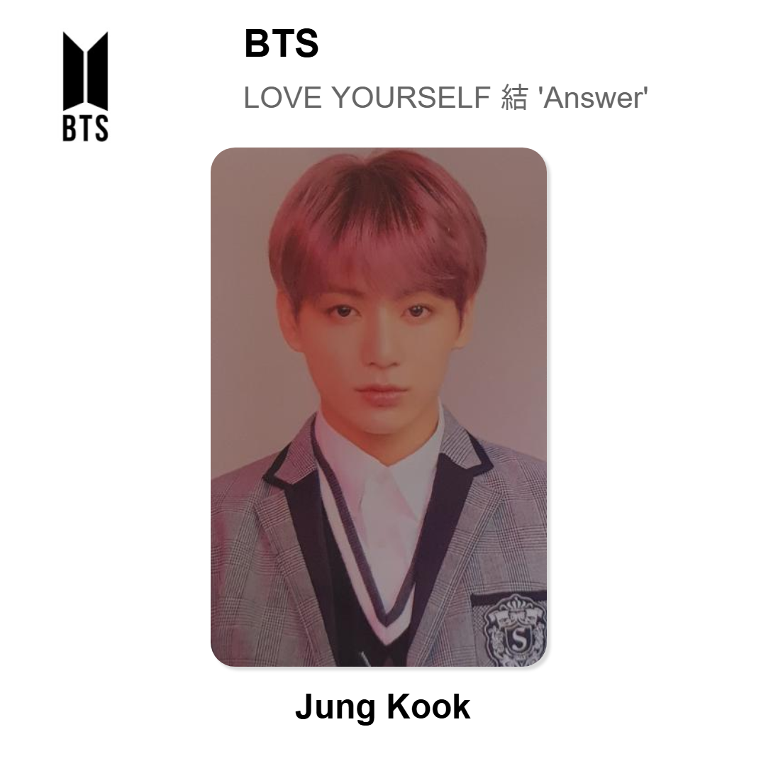 BTS LOVE YOURSELF 結 'Answer' Official Photocard