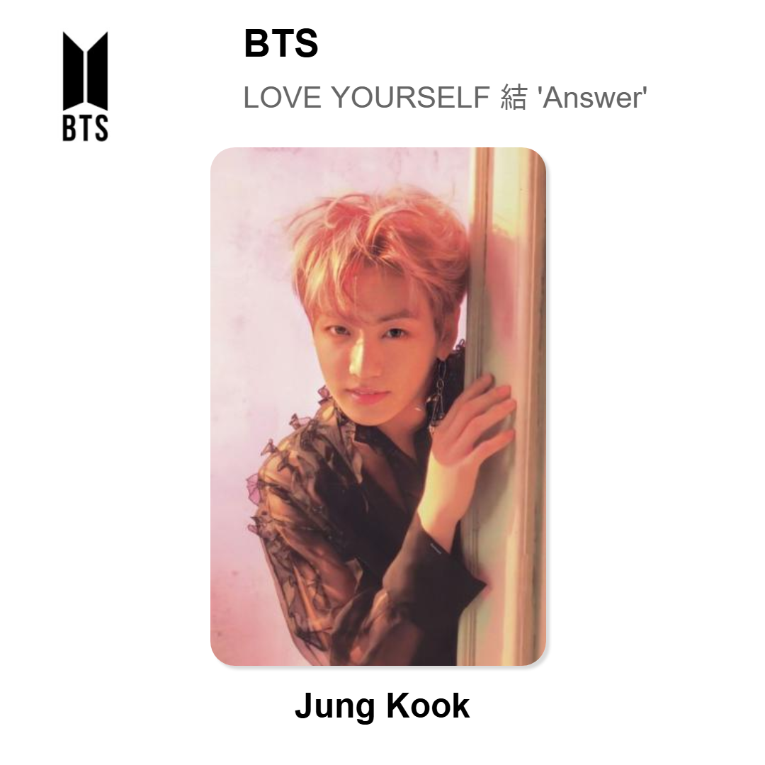 BTS LOVE YOURSELF 結 'Answer' Official Photocard