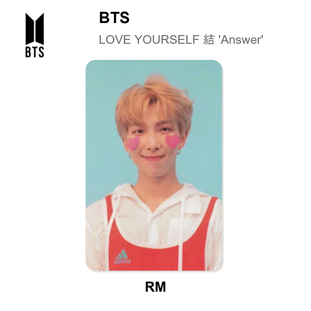 BTS LOVE YOURSELF 結 'Answer' Official Photocard