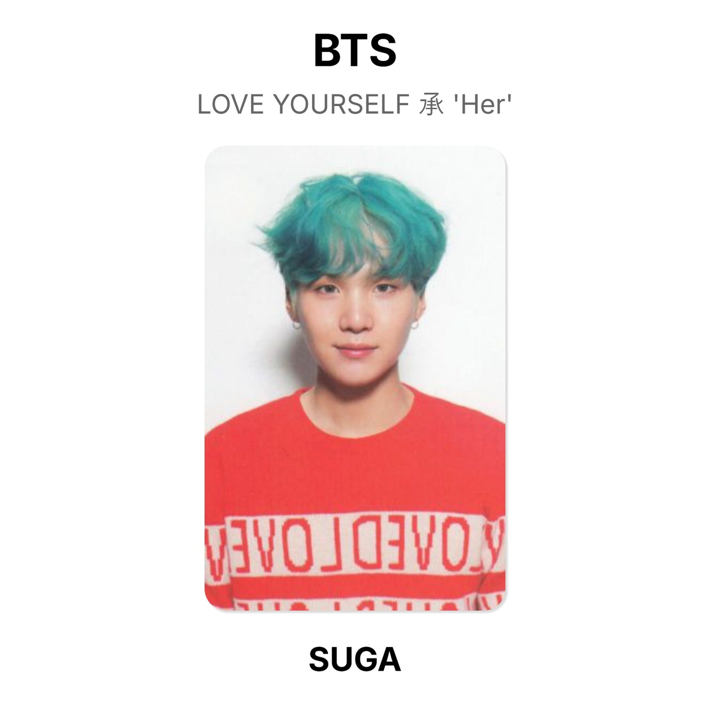 BTS LOVE YOURSELF 承 'Her' Offizielle Photocard