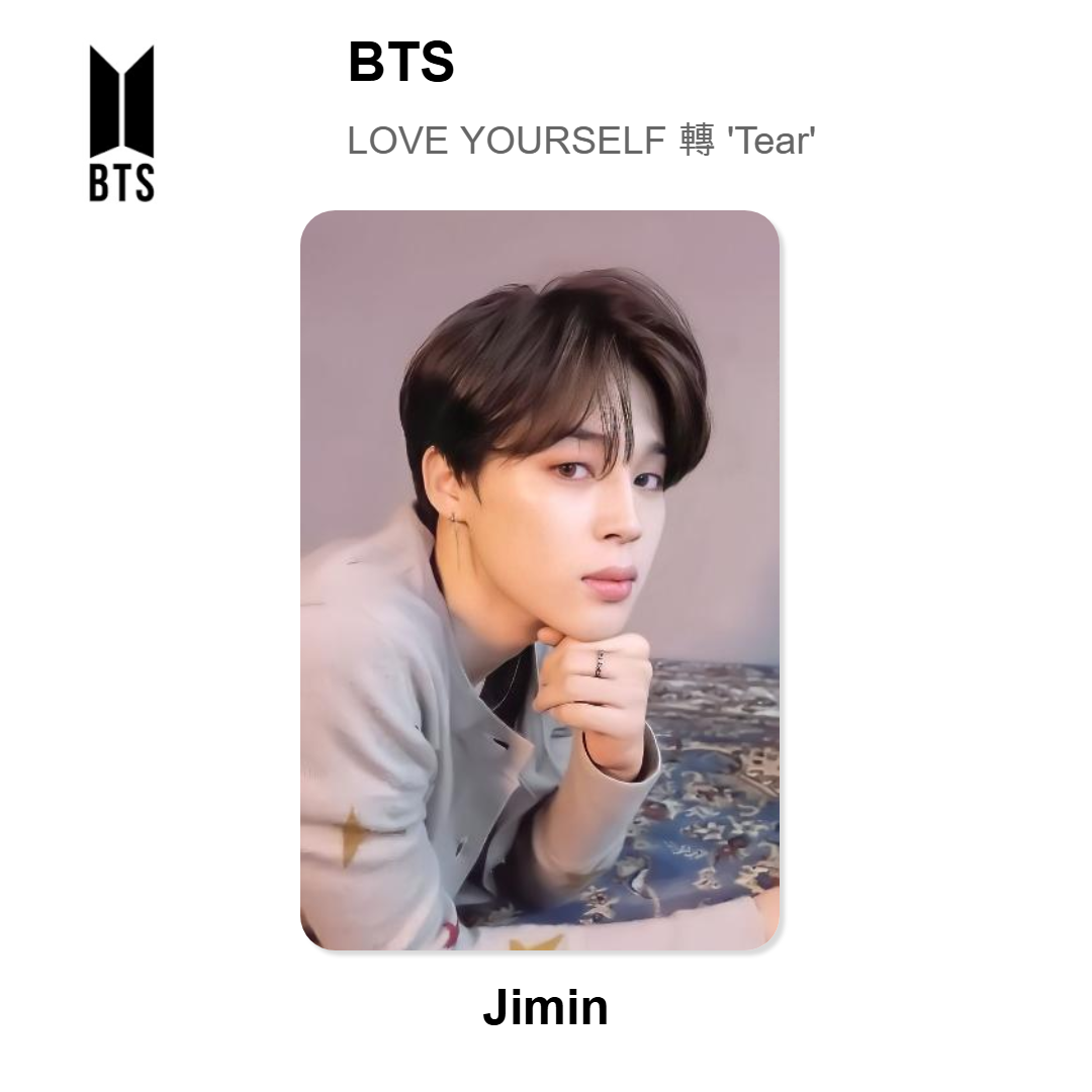 BTS LOVE YOURSELF 轉 'Tear' Official Photocard