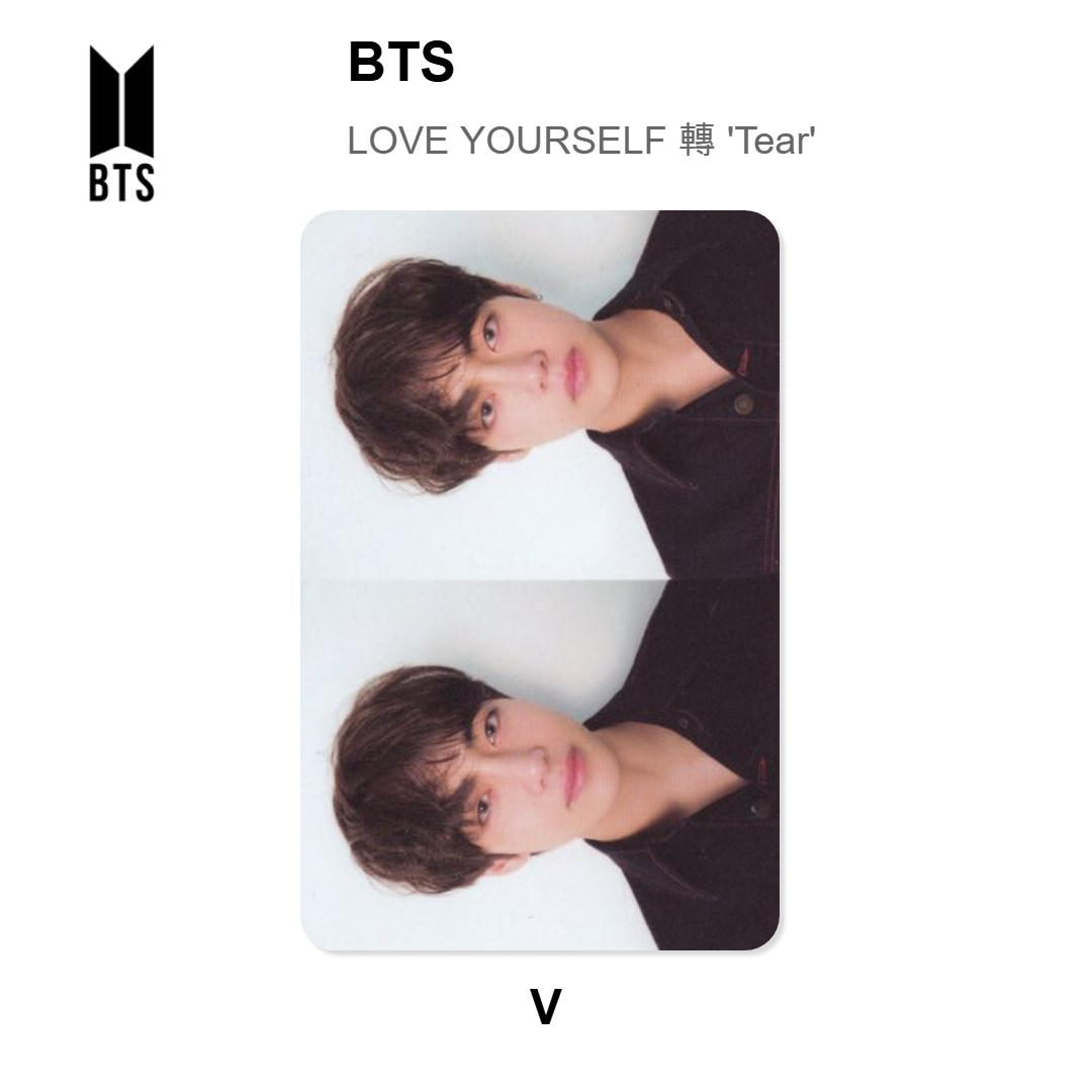 BTS LOVE YOURSELF 轉 'Tear' Official Photocard