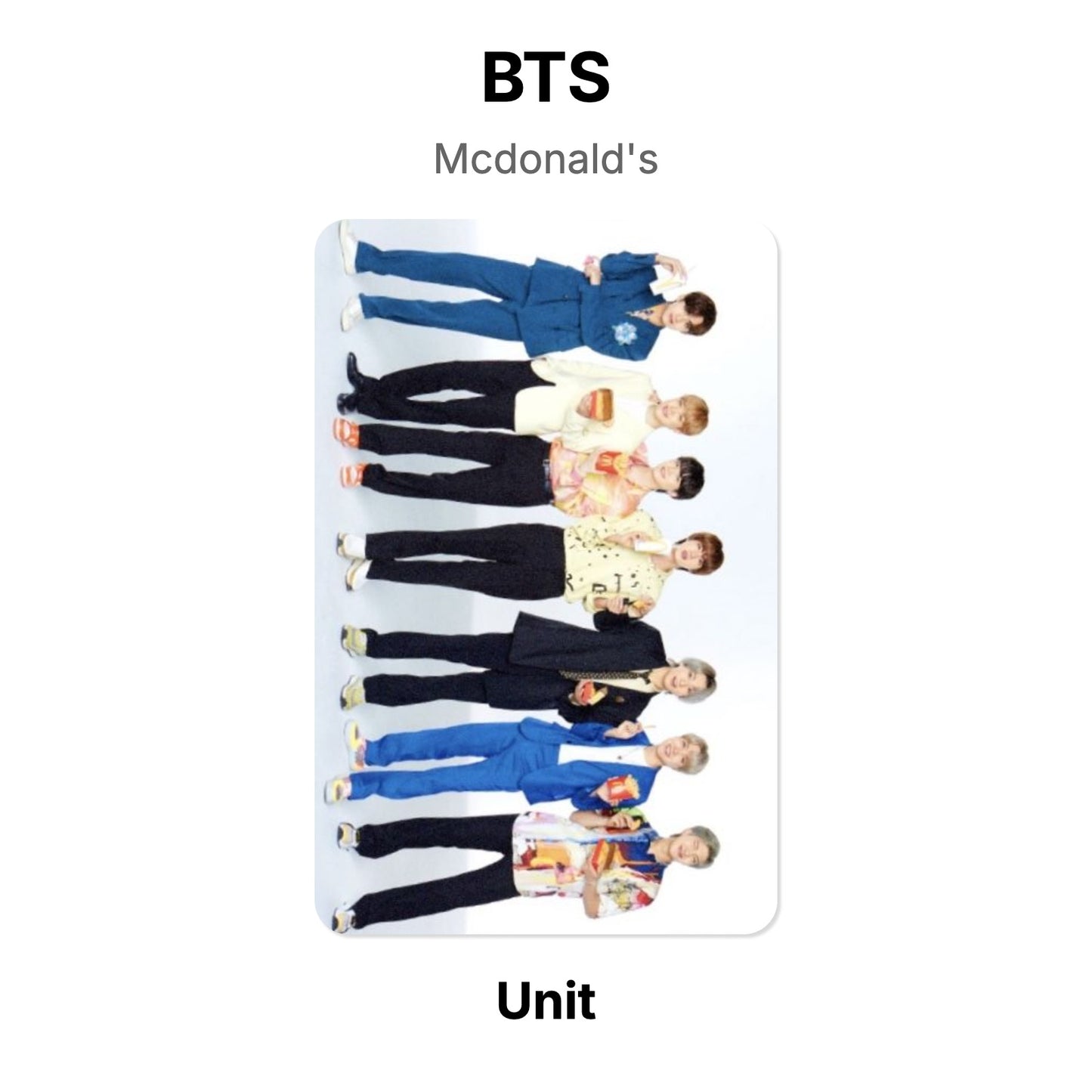 BTS Mcdonald's Offizielle Photocard