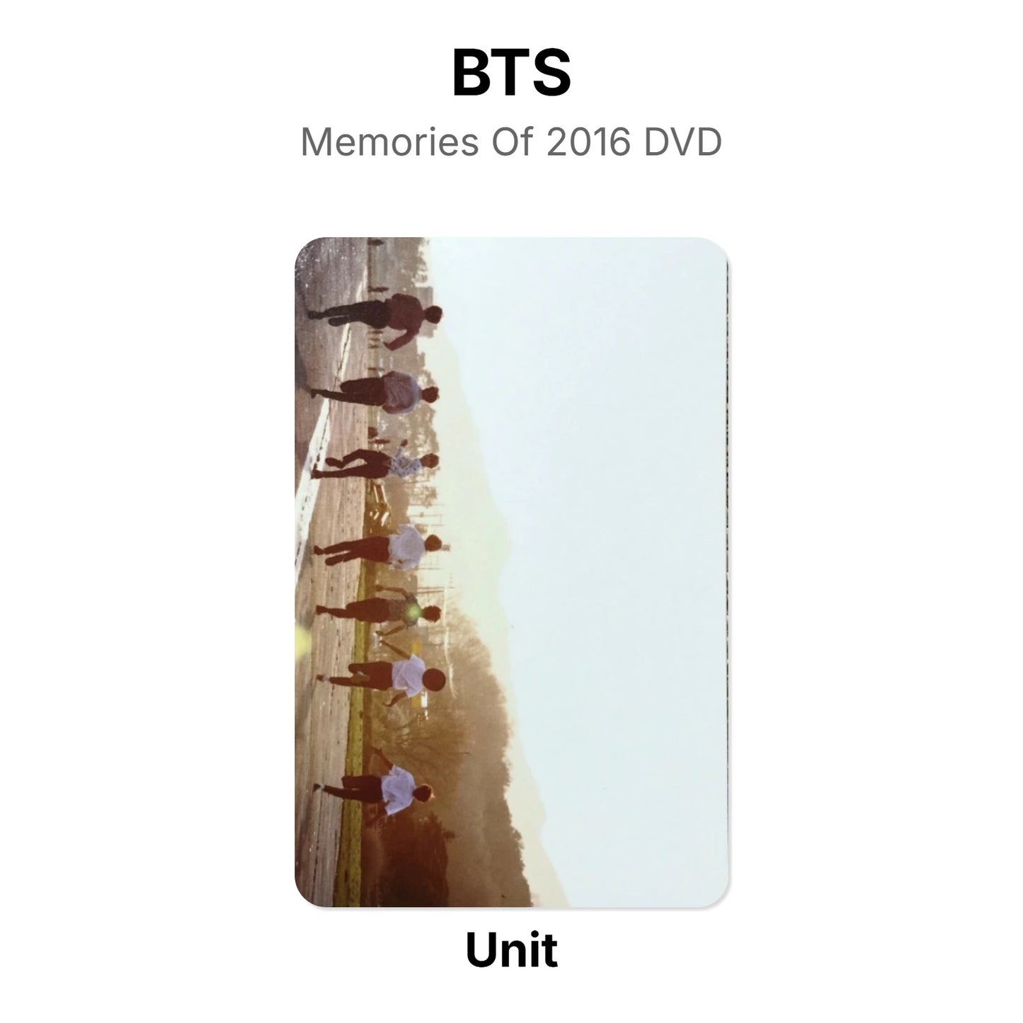 BTS Memories Of 2016 DVD Official Photocard
