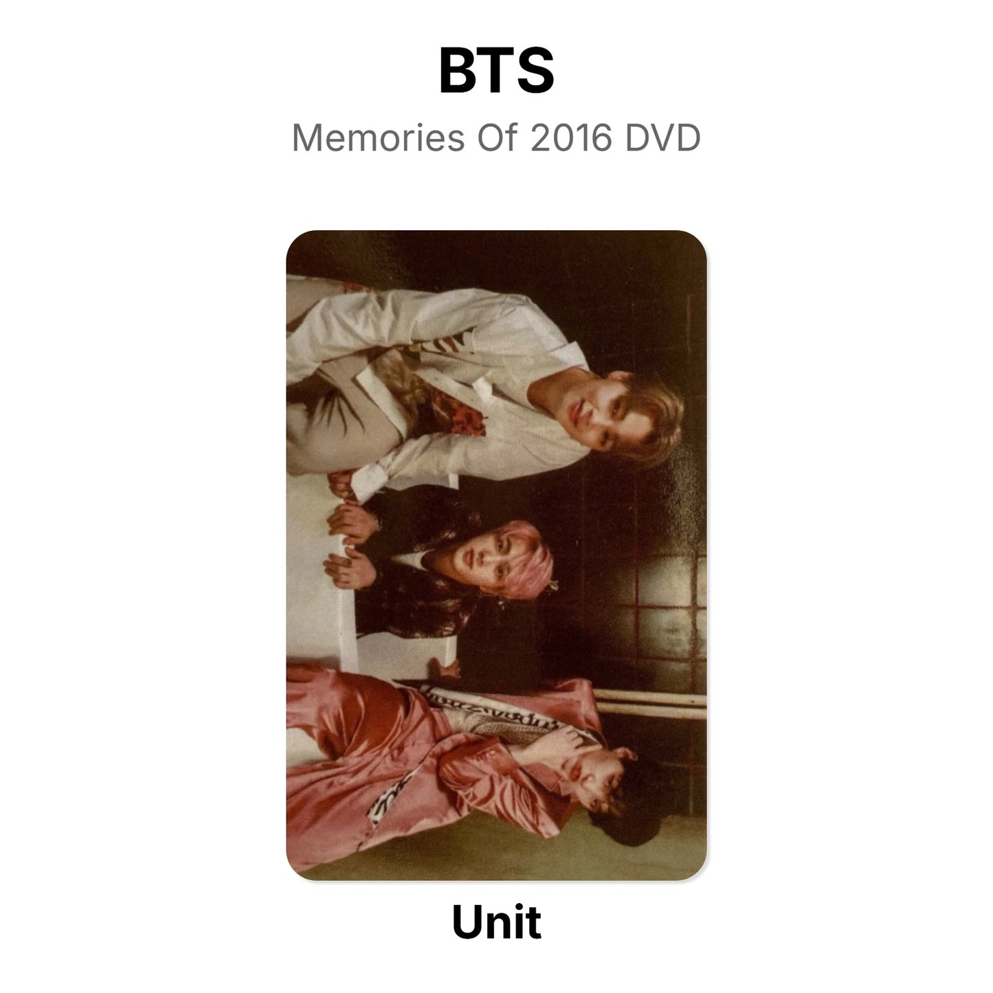 BTS Memories Of 2016 DVD Official Photocard