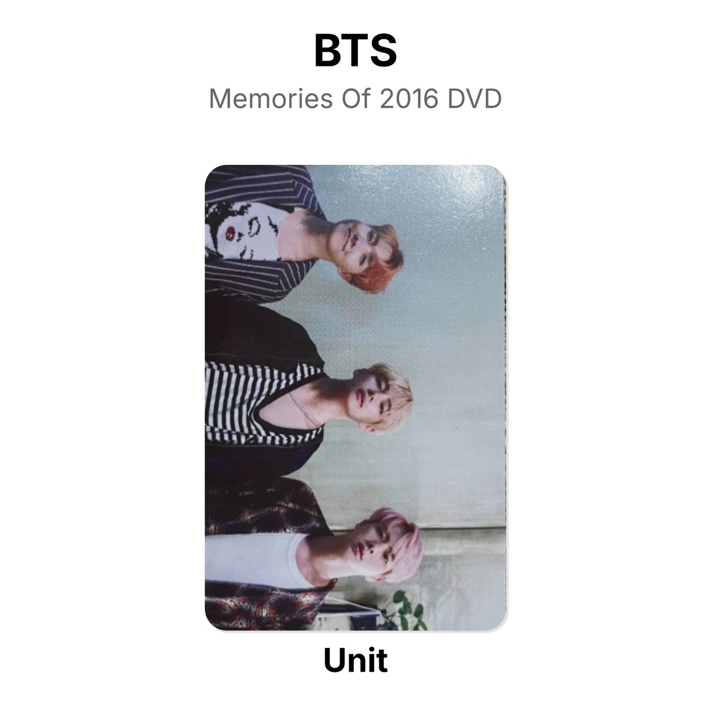 BTS Memories Of 2016 DVD Official Photocard