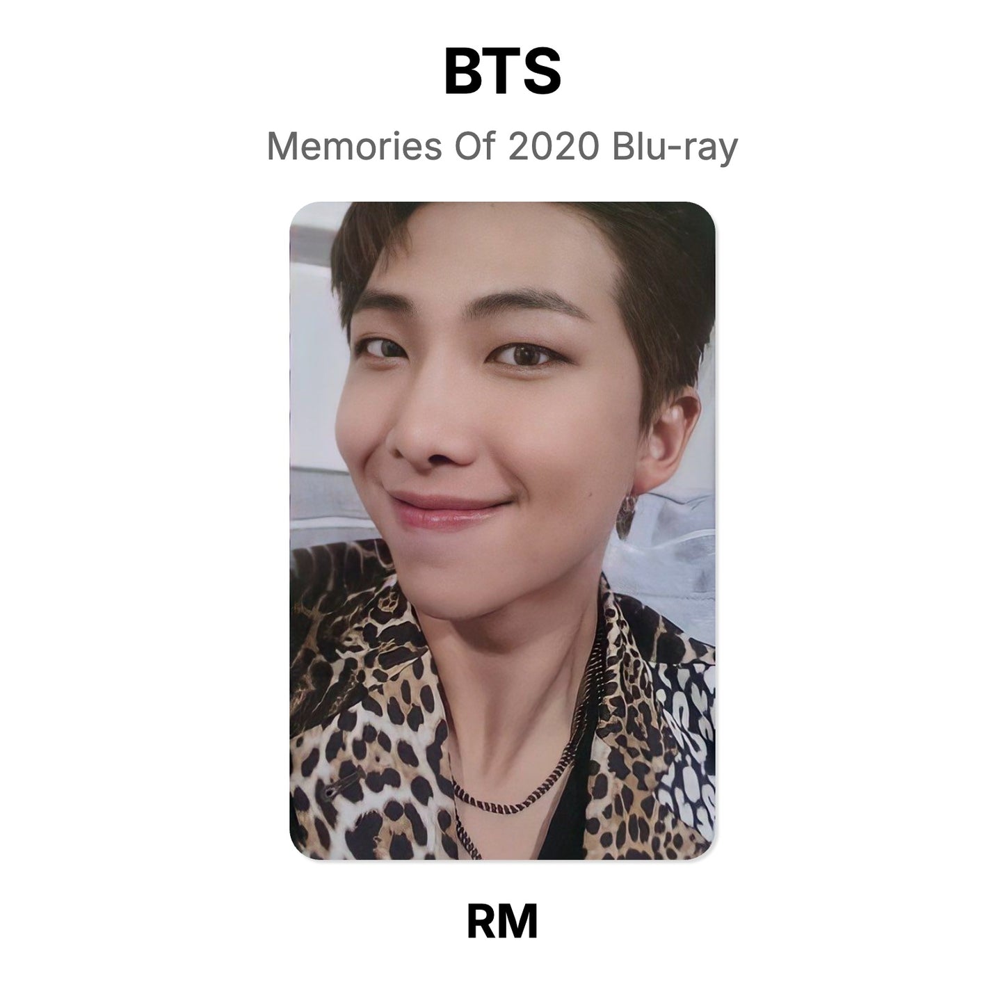 BTS Memories Of 2020 Blu-ray photocard officielle