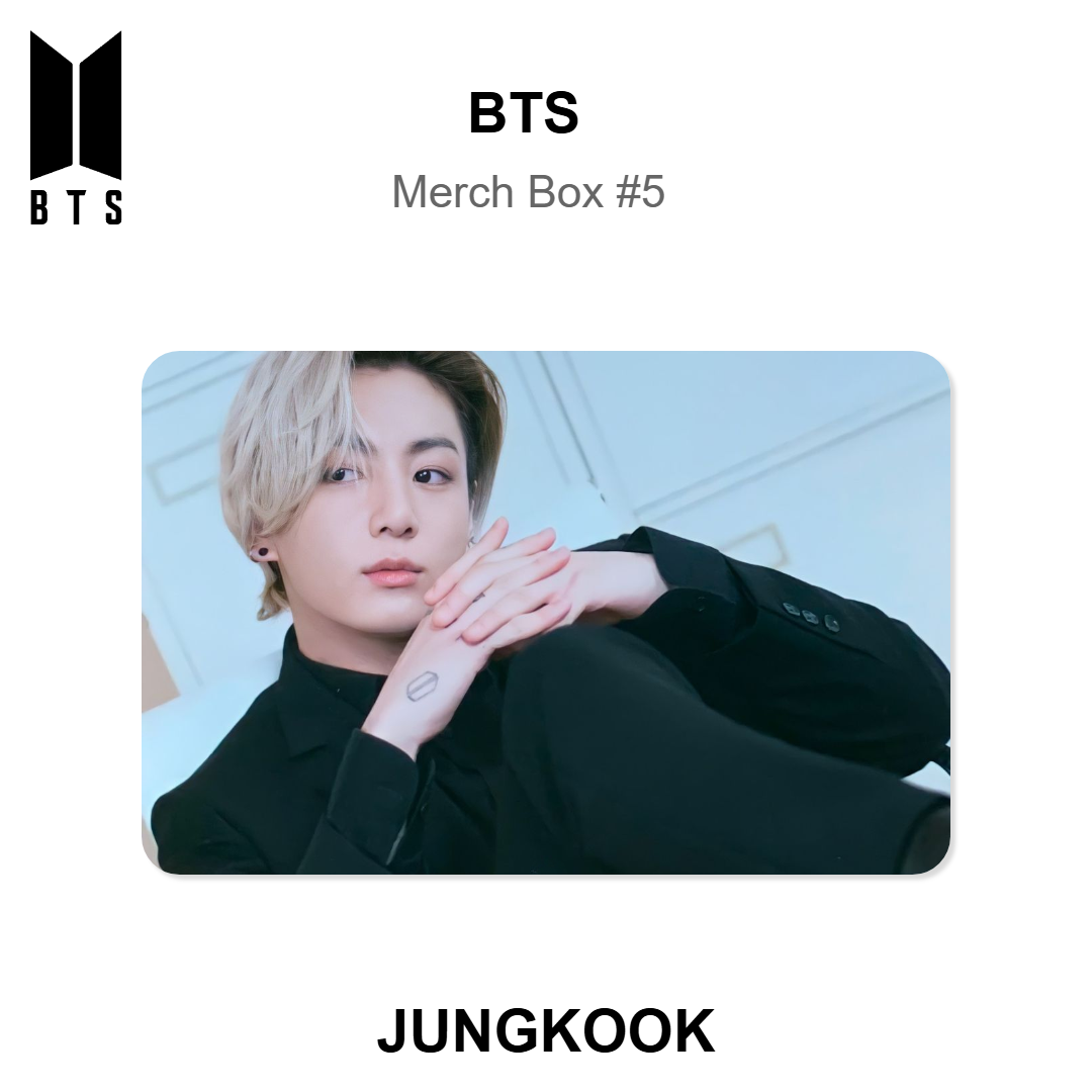 BTS Merch Box #5 Official Photocard