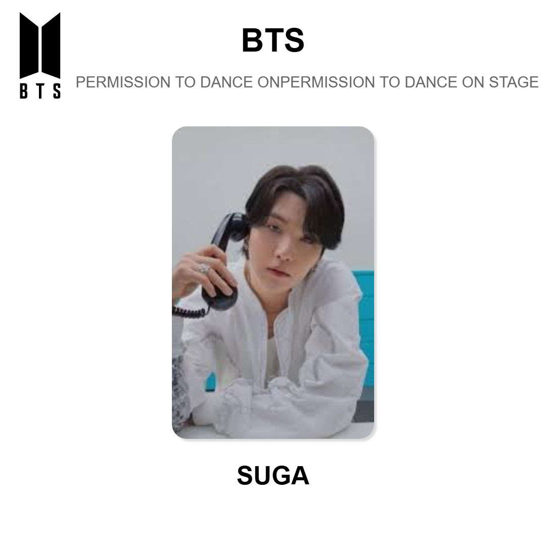 BTS PERMISSION TO DANCE ONPERMISSION TO DANCE ON STAGE - LIVE YES24 STAGE - LIVE Offizielle Photocard