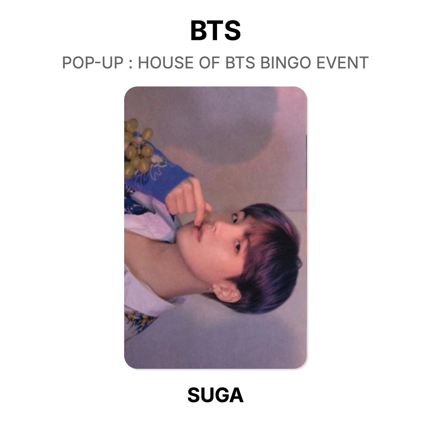BTS POP-UP : HOUSE OF BTS BINGO EVENT Official Photocard