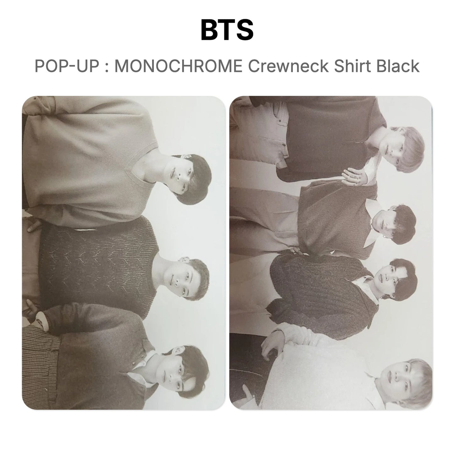 BTS POP-UP : MONOCHROME Crewneck Shirt Black photocard oficial