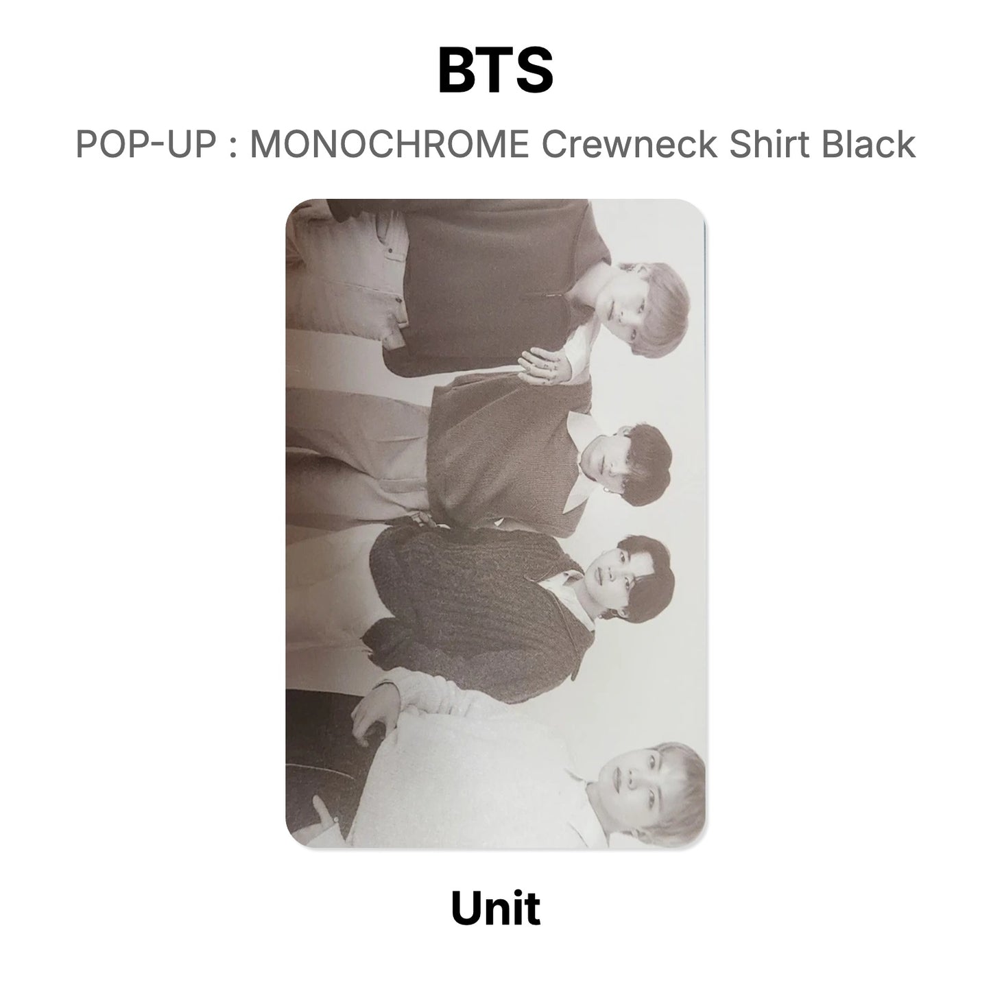BTS POP-UP : MONOCHROME Crewneck Shirt Black photocard oficial