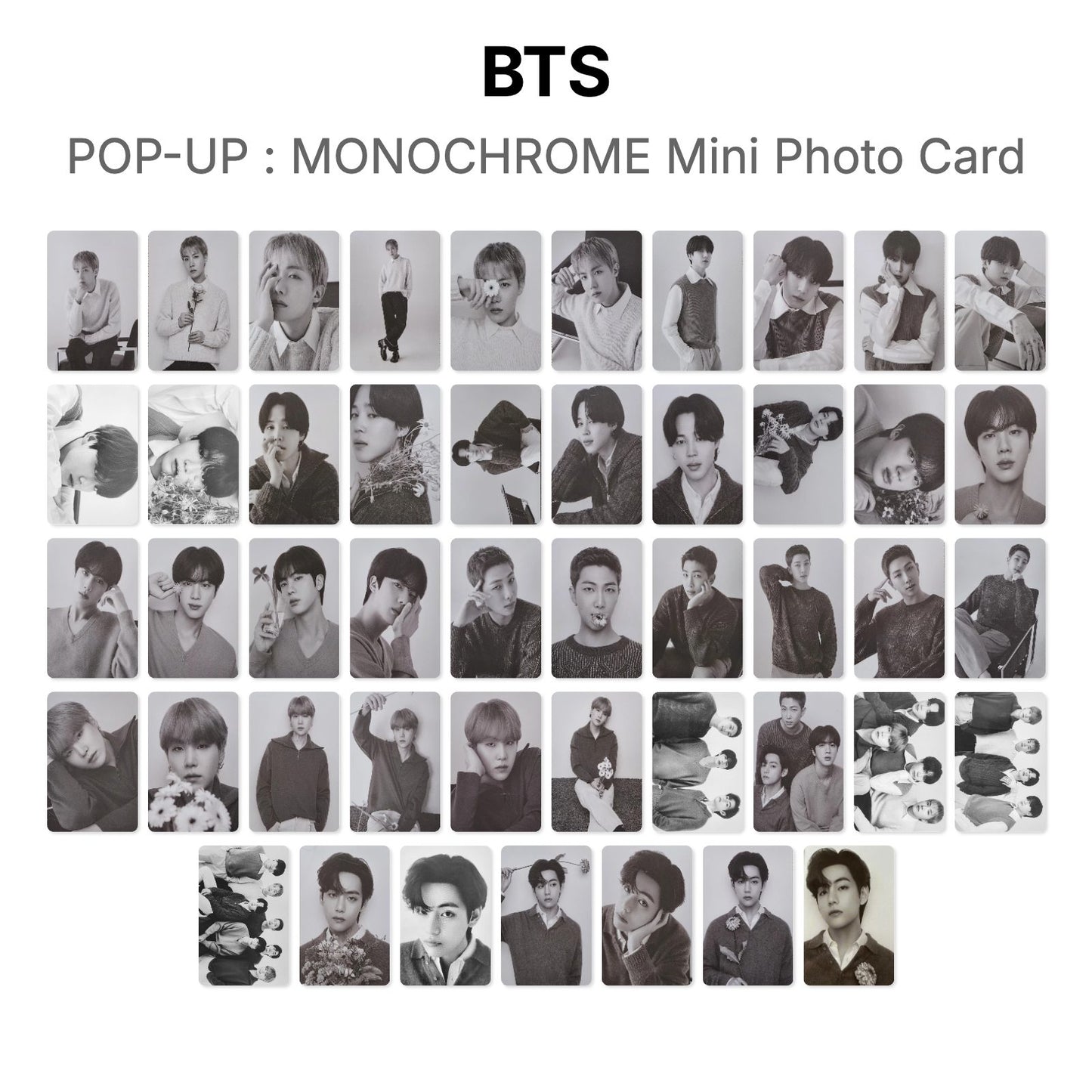 BTS POP-UP : MONOCHROME Mini Photo Card Offizielle Photocard