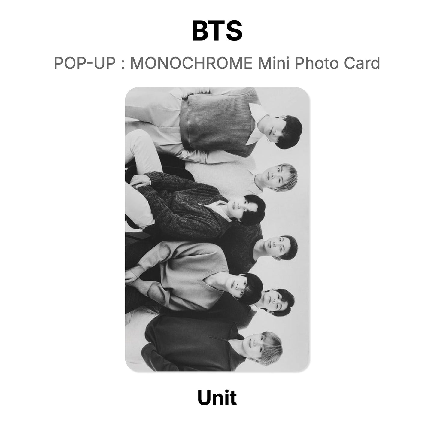 BTS POP-UP : MONOCHROME Mini Photo Card Offizielle Photocard