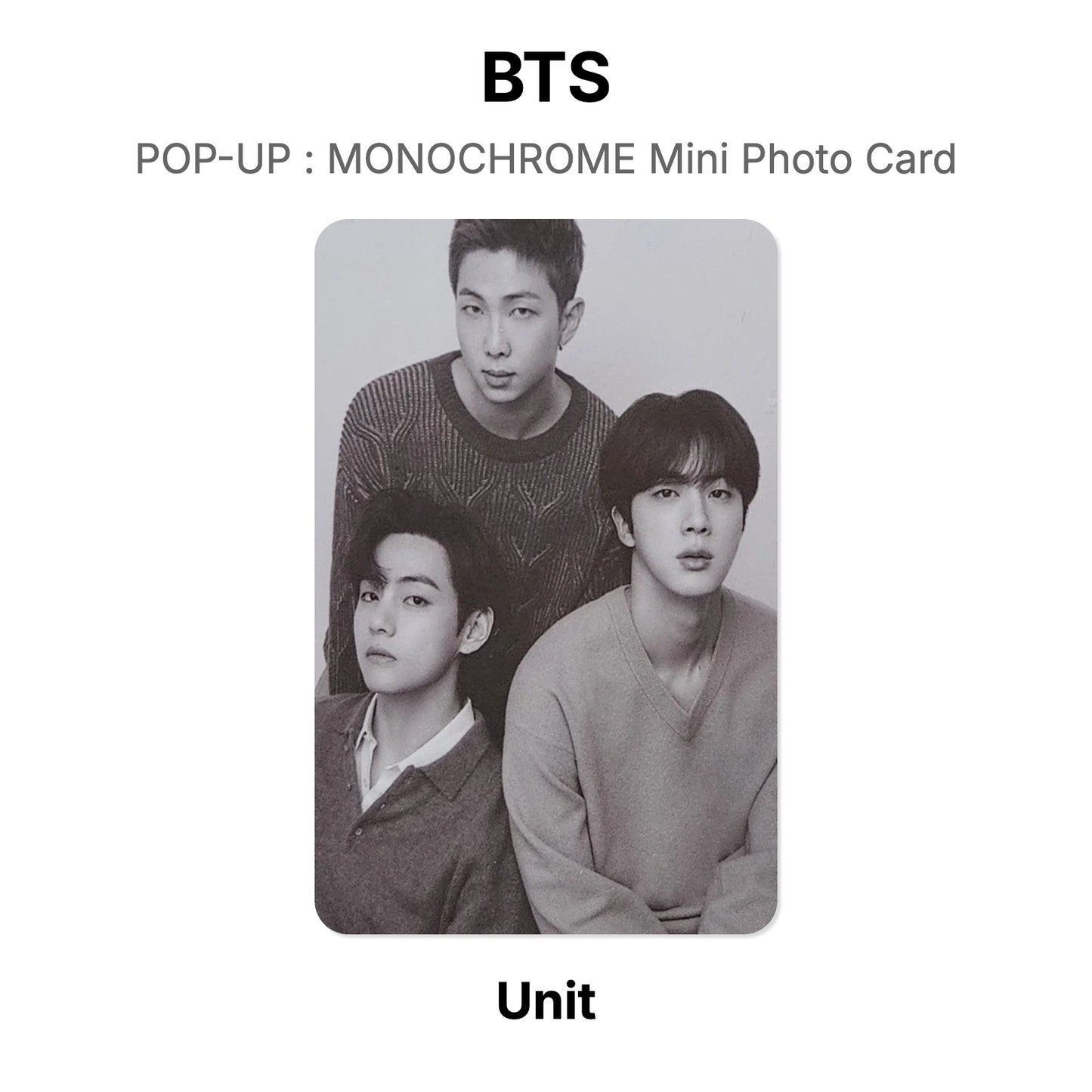 BTS POP-UP : MONOCHROME Mini Photo Card Offizielle Photocard
