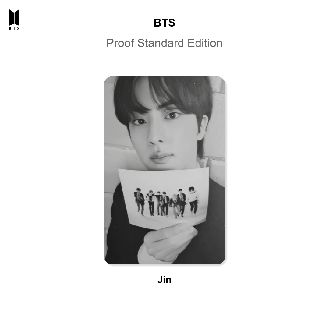 BTS Proof Standard Edition photocard officielle