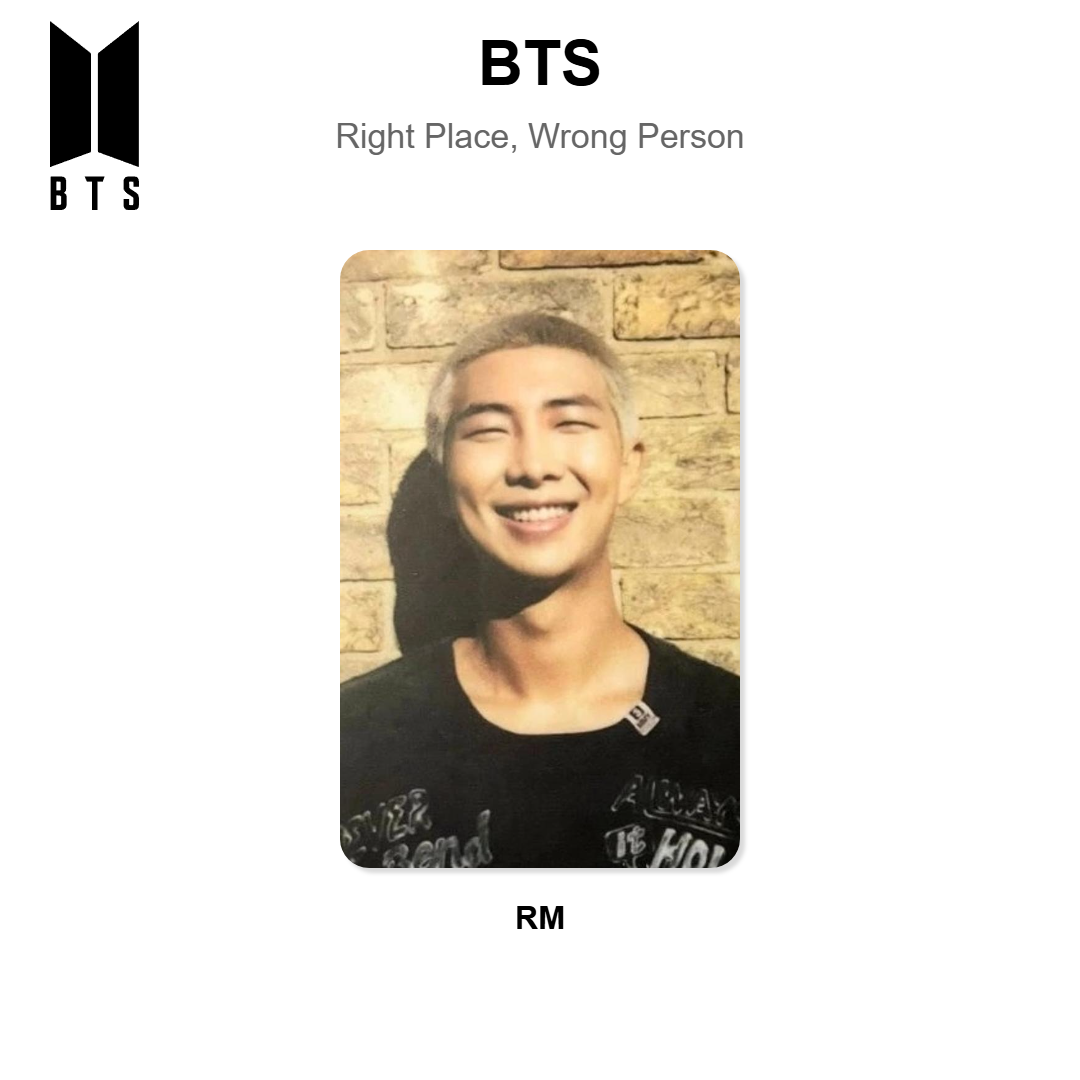 BTS Right Place, Wrong Person photocard oficial