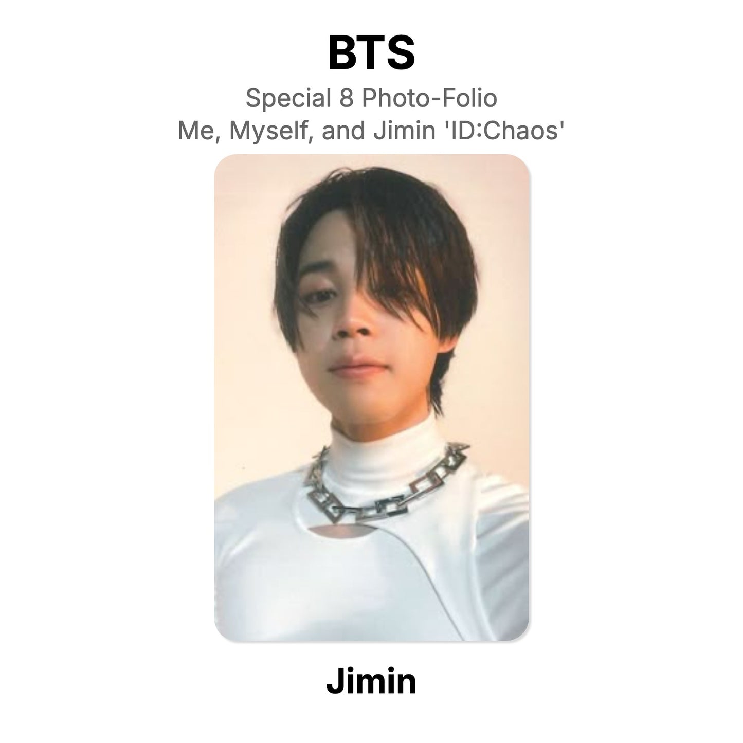 BTS Special 8 Photo-Folio Me, Myself, and Jimin 'ID:Chaos' Official Photocard