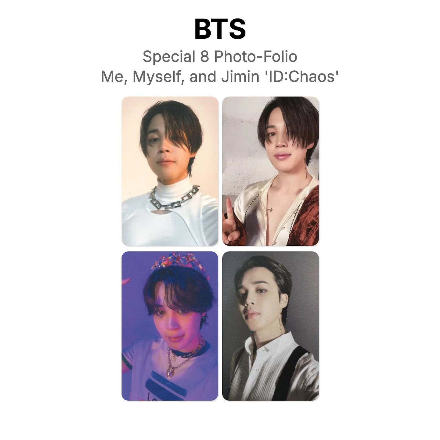 BTS Special 8 Photo-Folio Me, Myself, and Jimin 'ID:Chaos' Official Photocard