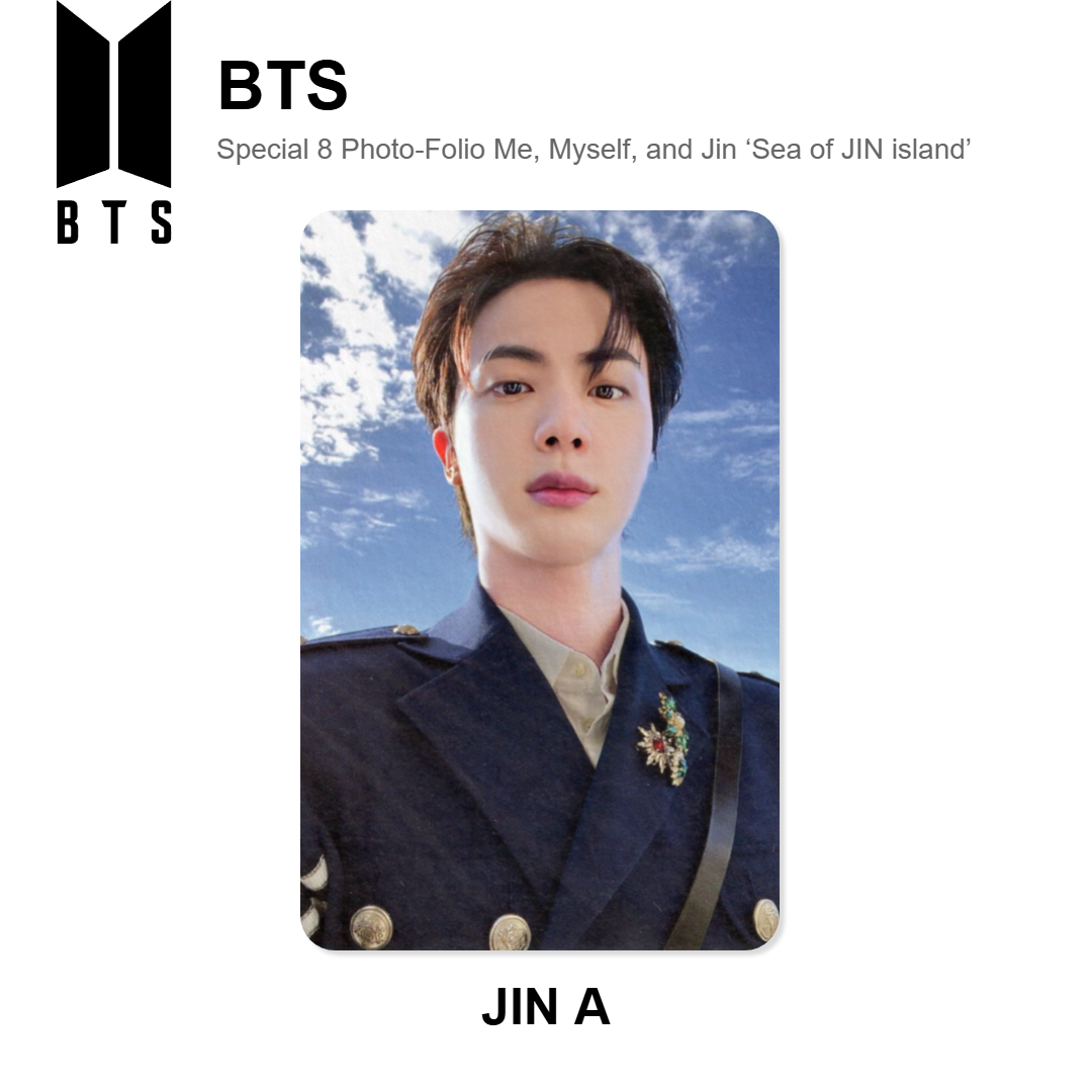 BTS Special 8 Photo-Folio Me, Myself, and Jin ‘Sea of JIN island’ photocard officielle