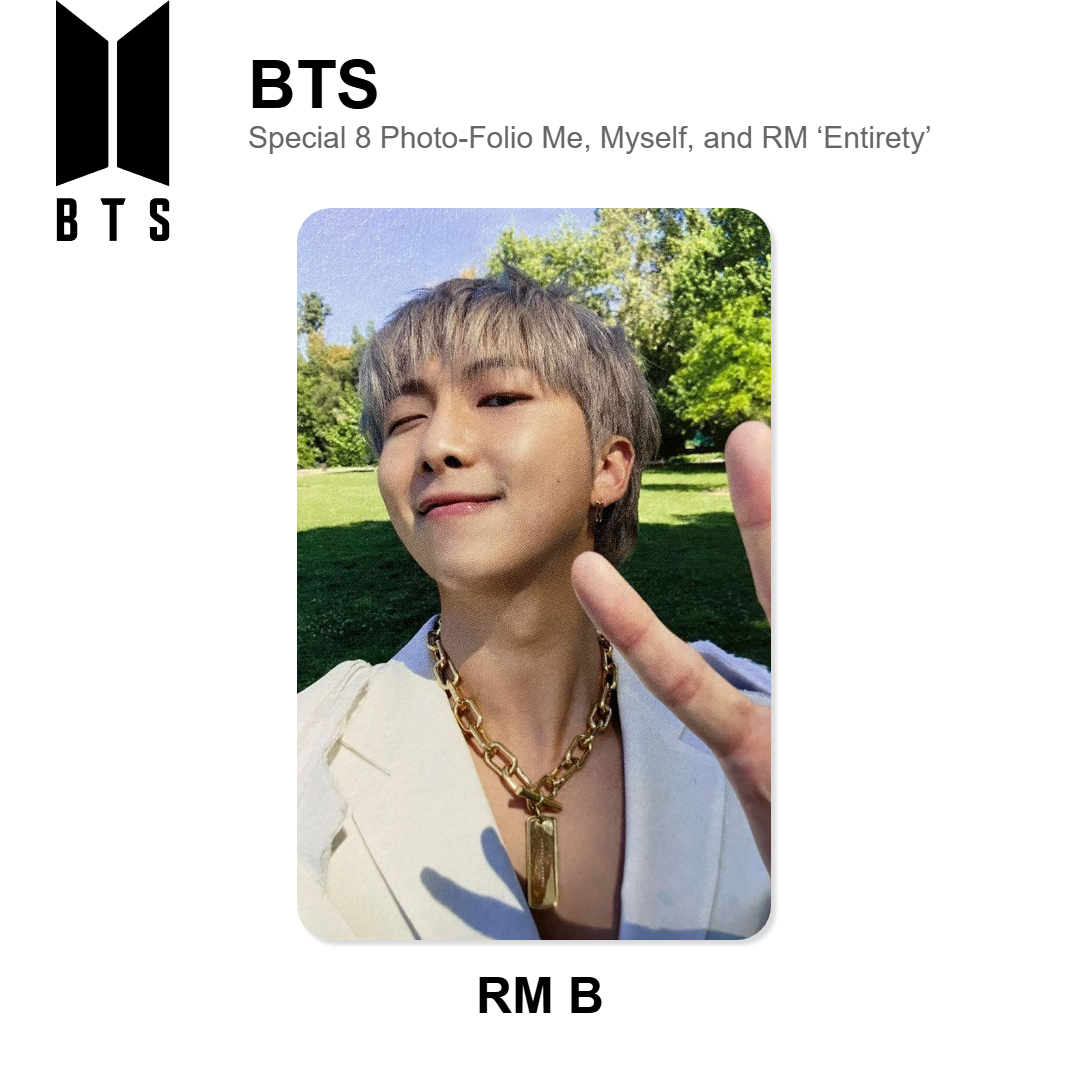 BTS Special 8 Photo-Folio Me, Myself, and RM ‘Entirety’ photocard oficial