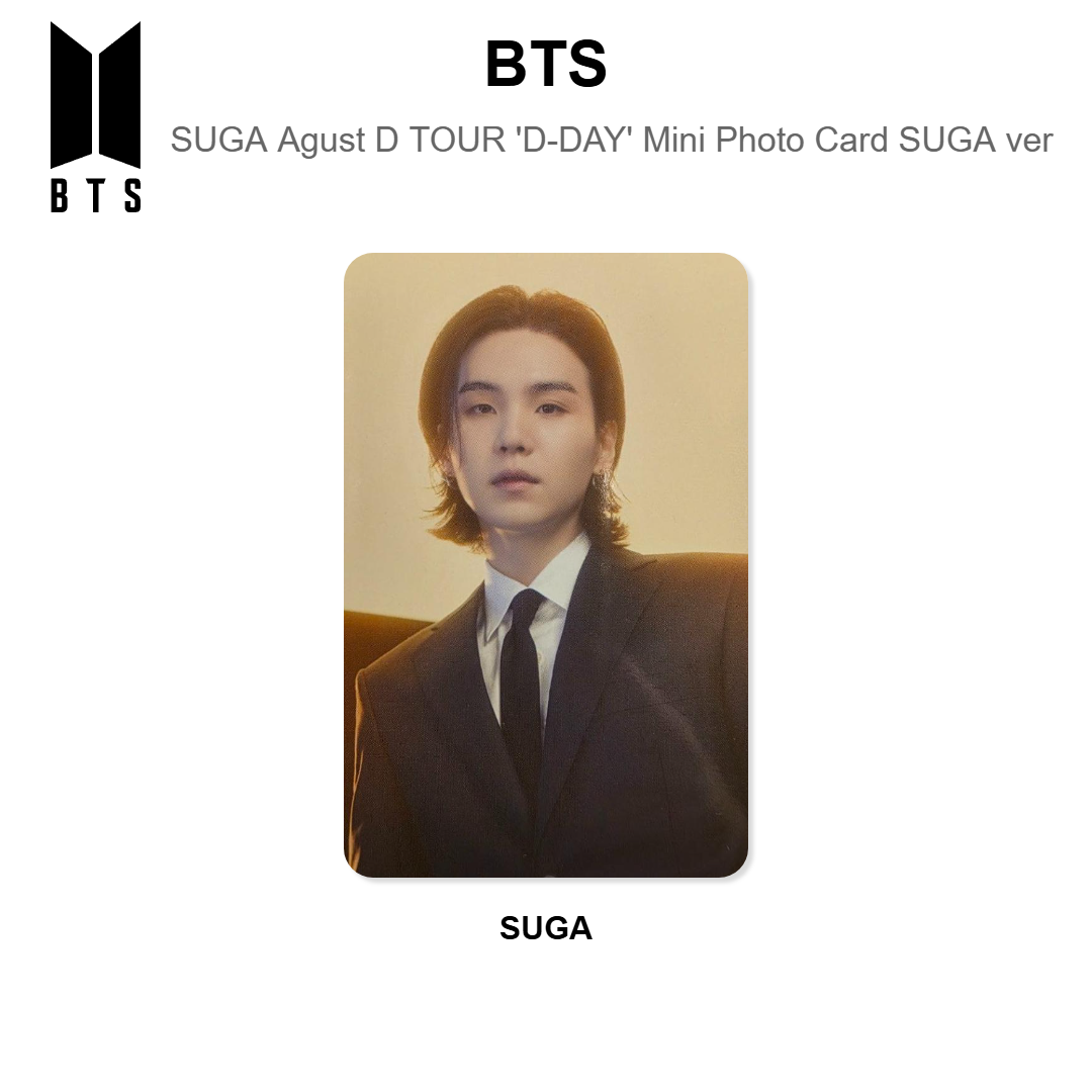 BTS SUGA | Agust D TOUR 'D-DAY' Mini Photo Card SUGA ver. Offizielle Photocard