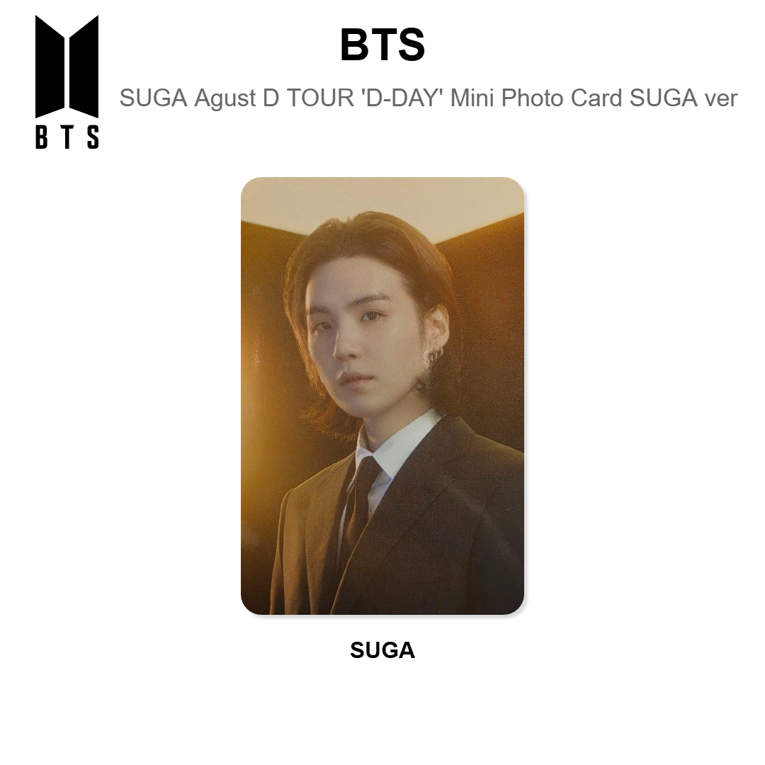 BTS SUGA | Agust D TOUR 'D-DAY' Mini Photo Card SUGA ver. Offizielle Photocard