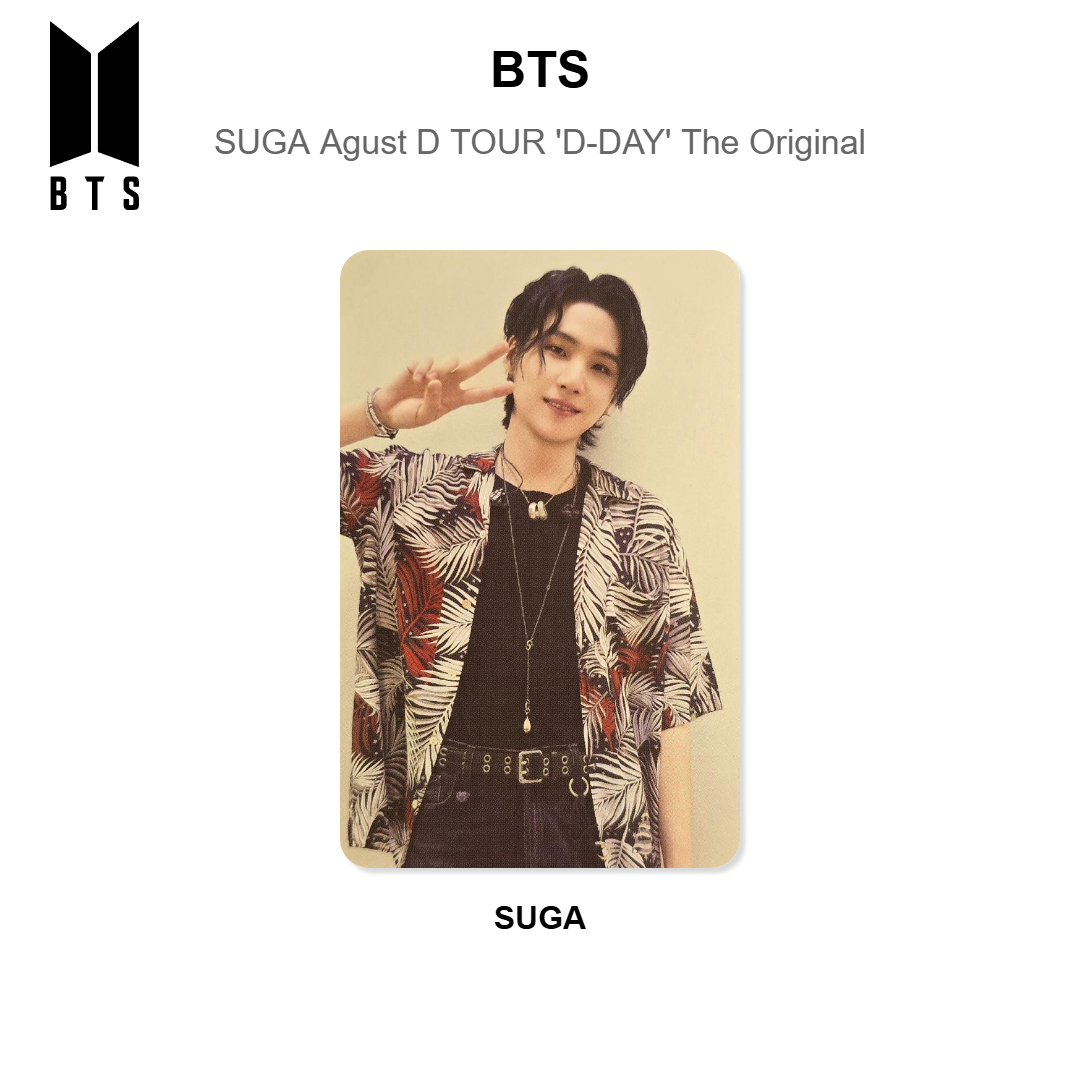BTS SUGA | Agust D TOUR 'D-DAY' The Original Offizielle Photocard