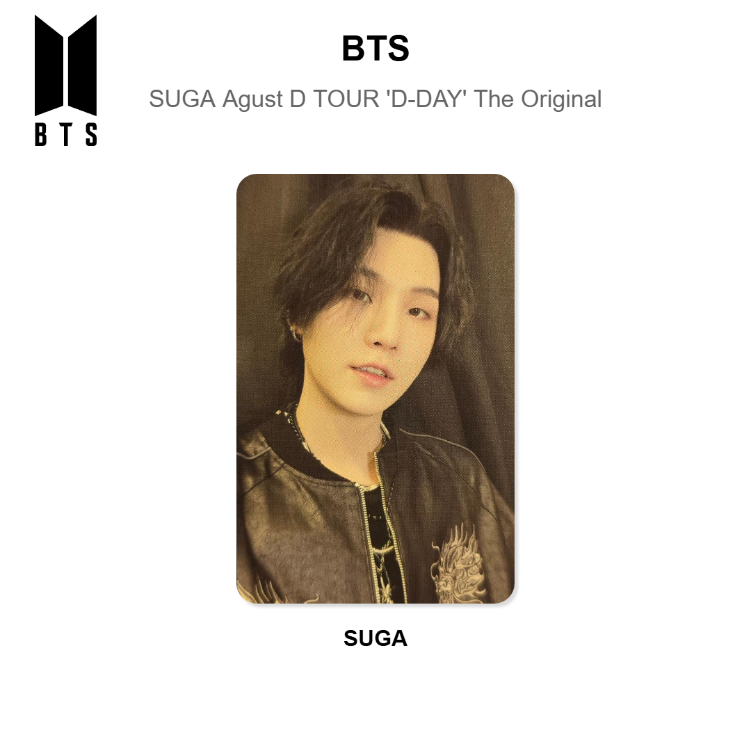 BTS SUGA | Agust D TOUR 'D-DAY' The Original Offizielle Photocard