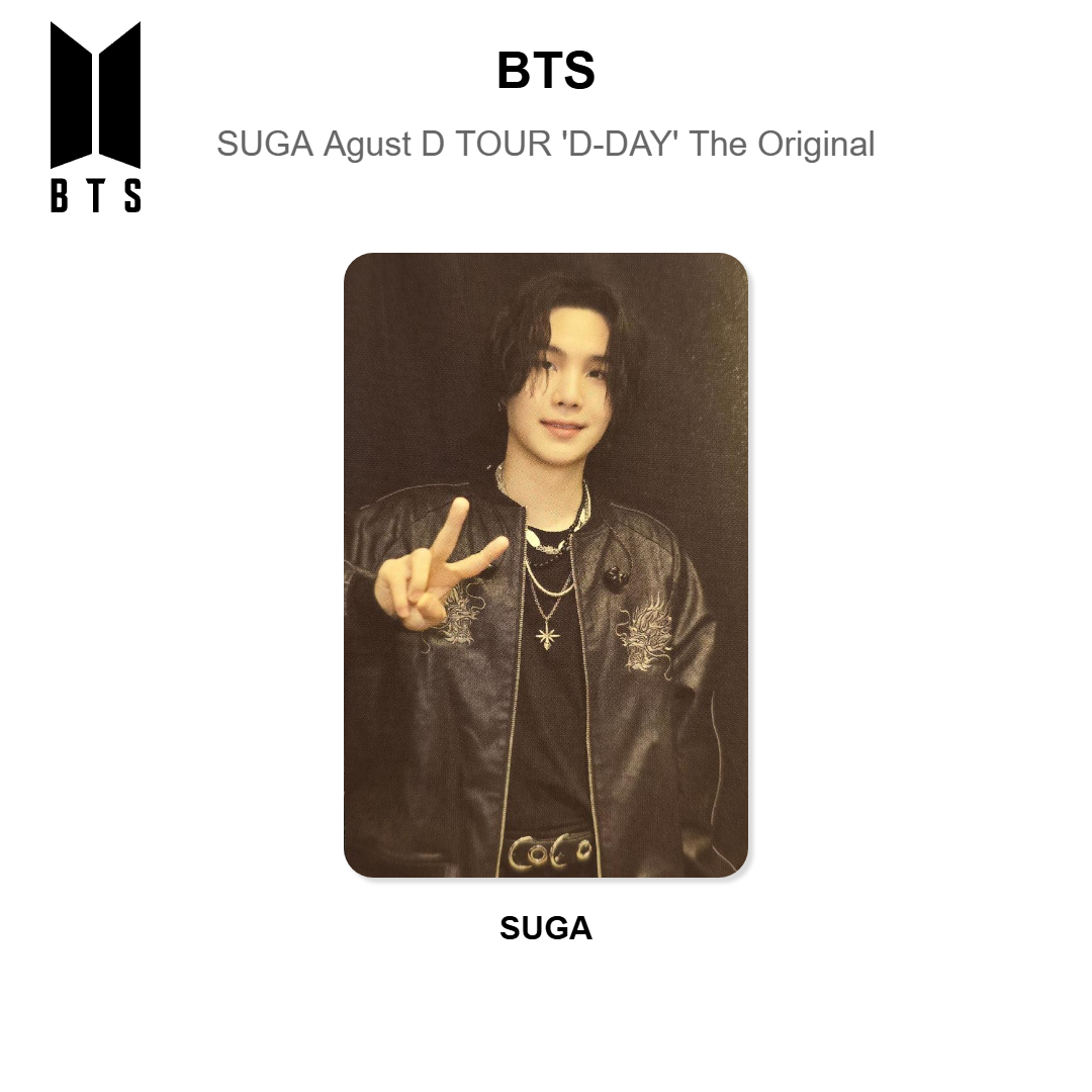 BTS SUGA | Agust D TOUR 'D-DAY' The Original Offizielle Photocard