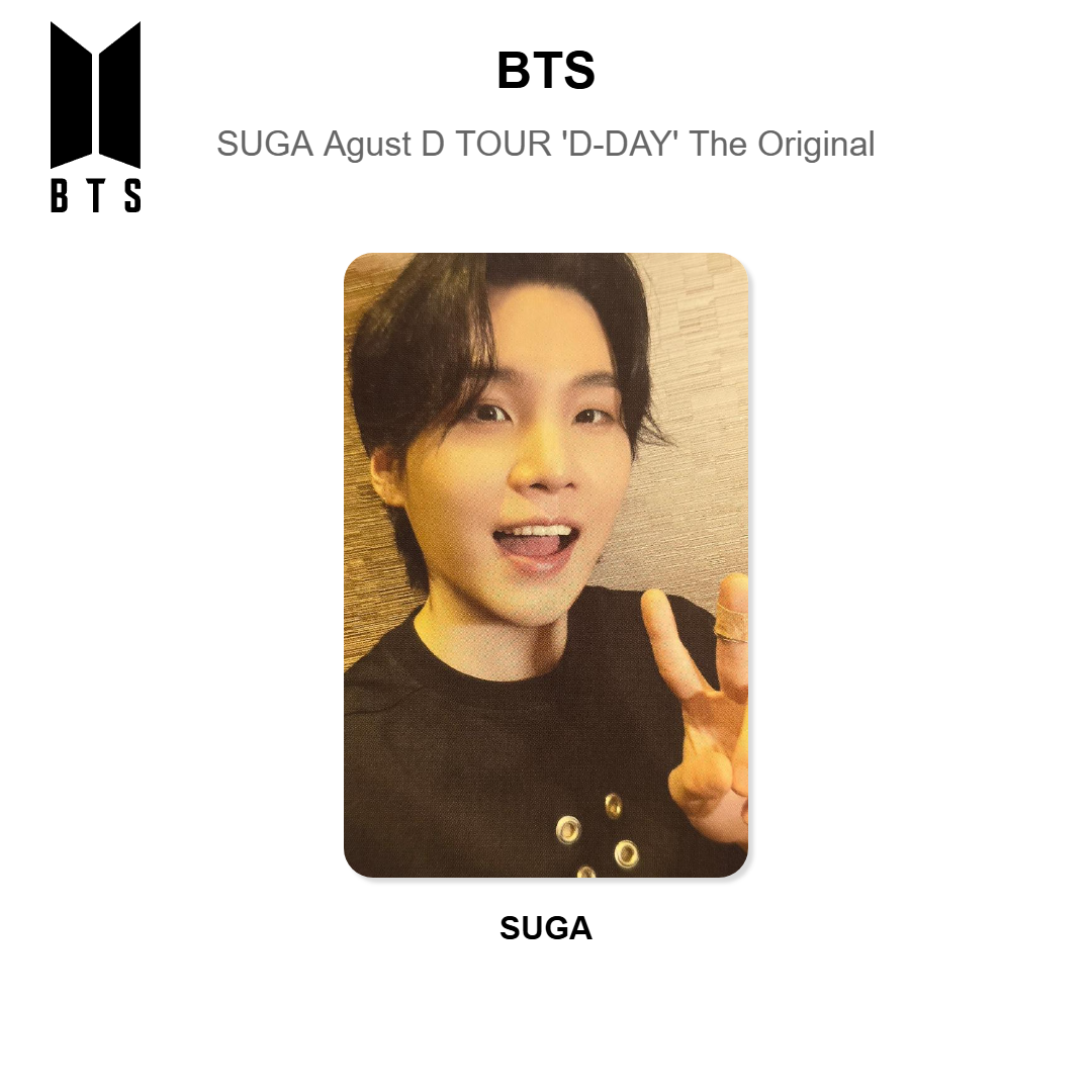 BTS SUGA | Agust D TOUR 'D-DAY' The Original Offizielle Photocard