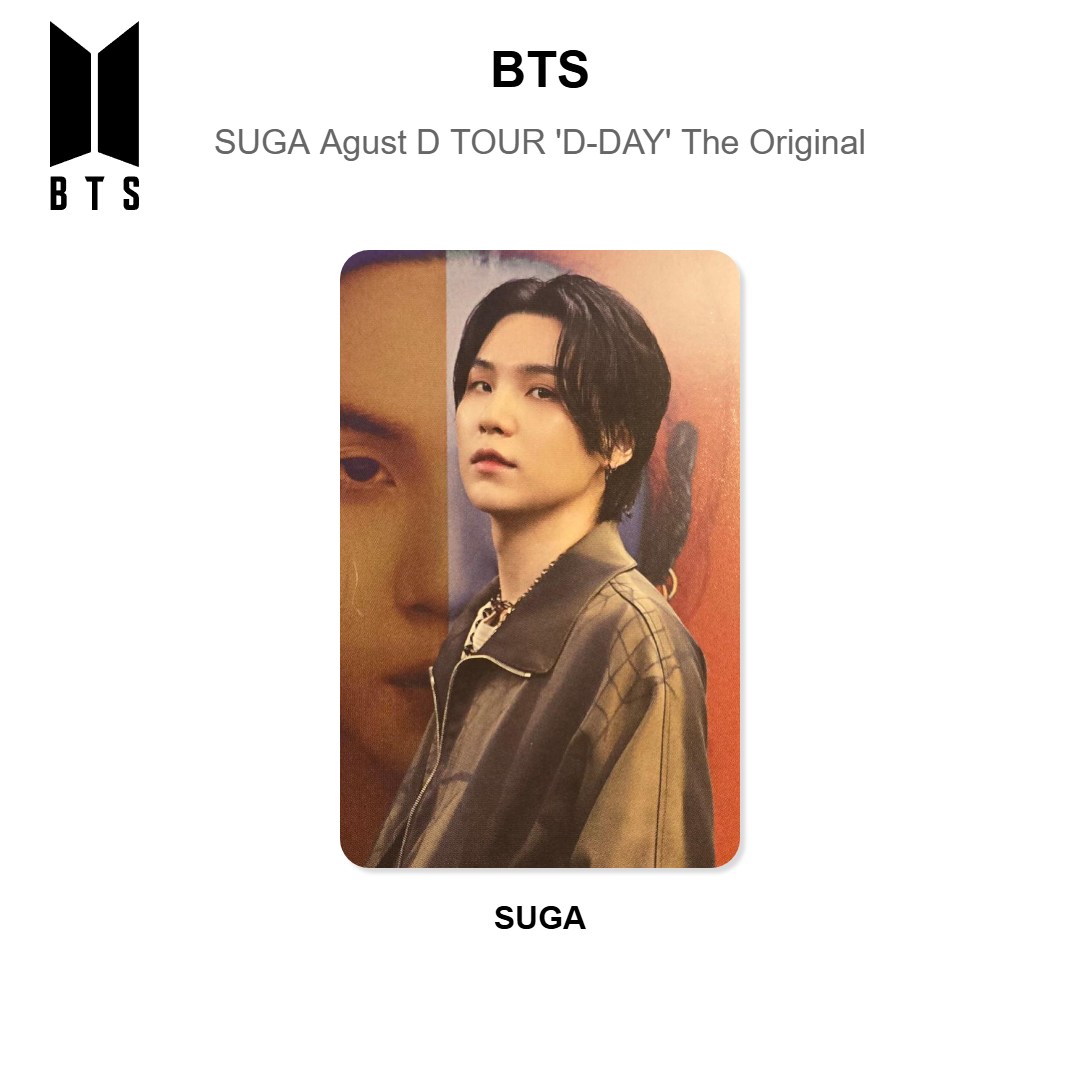 BTS SUGA | Agust D TOUR 'D-DAY' The Original Offizielle Photocard