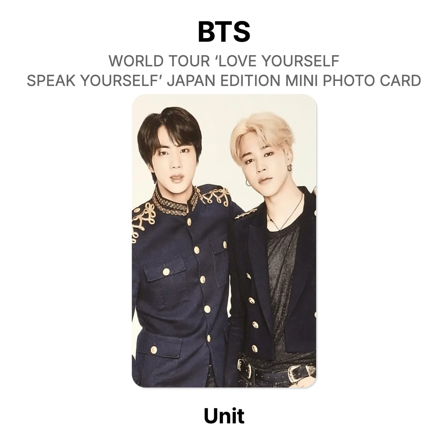 BTS WORLD TOUR ‘LOVE YOURSELF: SPEAK YOURSELF’- JAPAN EDITION MINI PHOTO CARD Official Photocard
