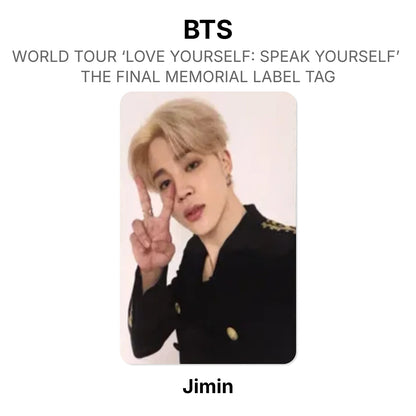 BTS WORLD TOUR ‘LOVE YOURSELF: SPEAK YOURSELF’ THE FINAL MEMORIAL LABEL TAG Official Photocard