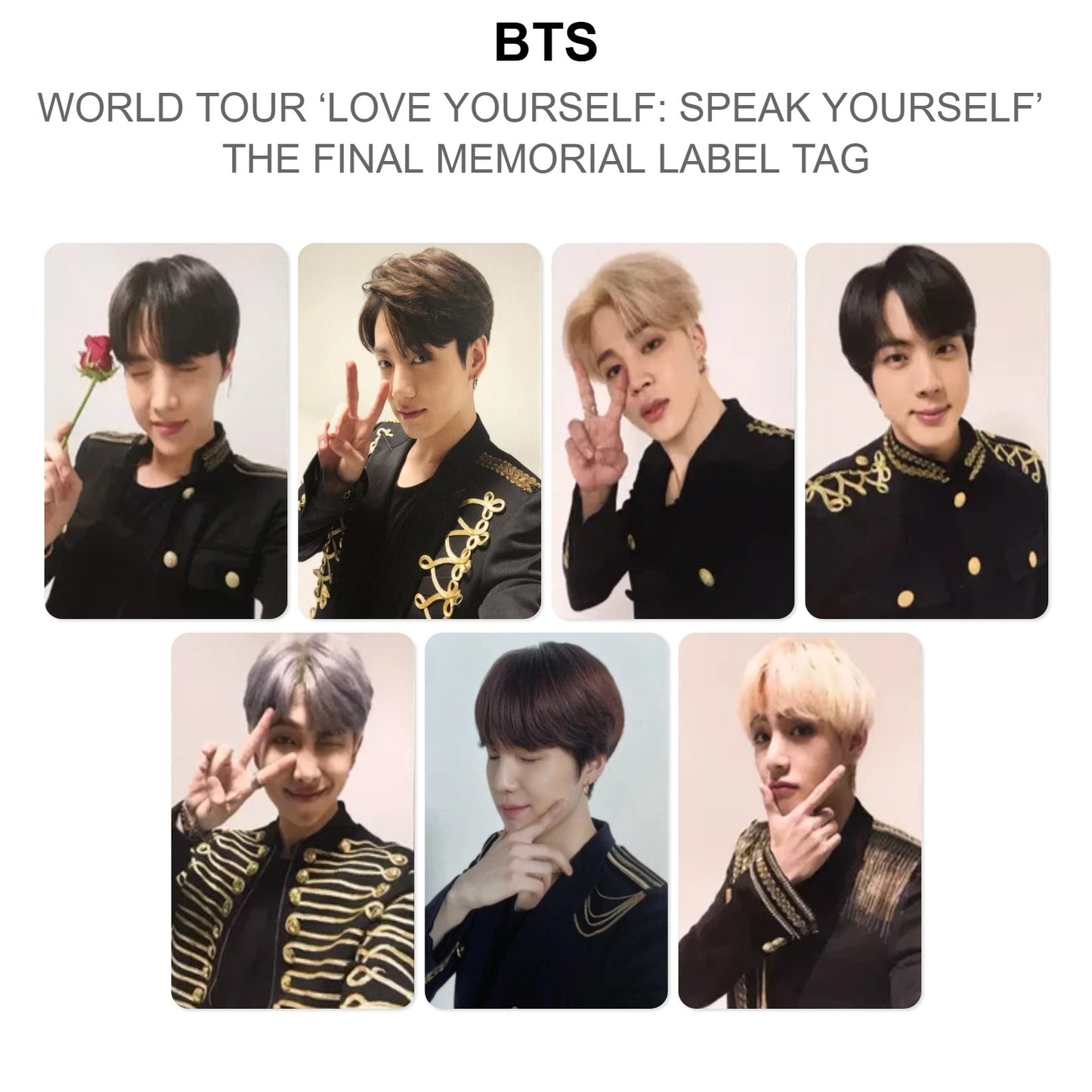 BTS WORLD TOUR ‘LOVE YOURSELF: SPEAK YOURSELF’ THE FINAL MEMORIAL LABEL TAG Official Photocard